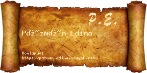 Pázmán Edina névjegykártya