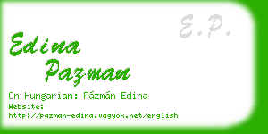 edina pazman business card